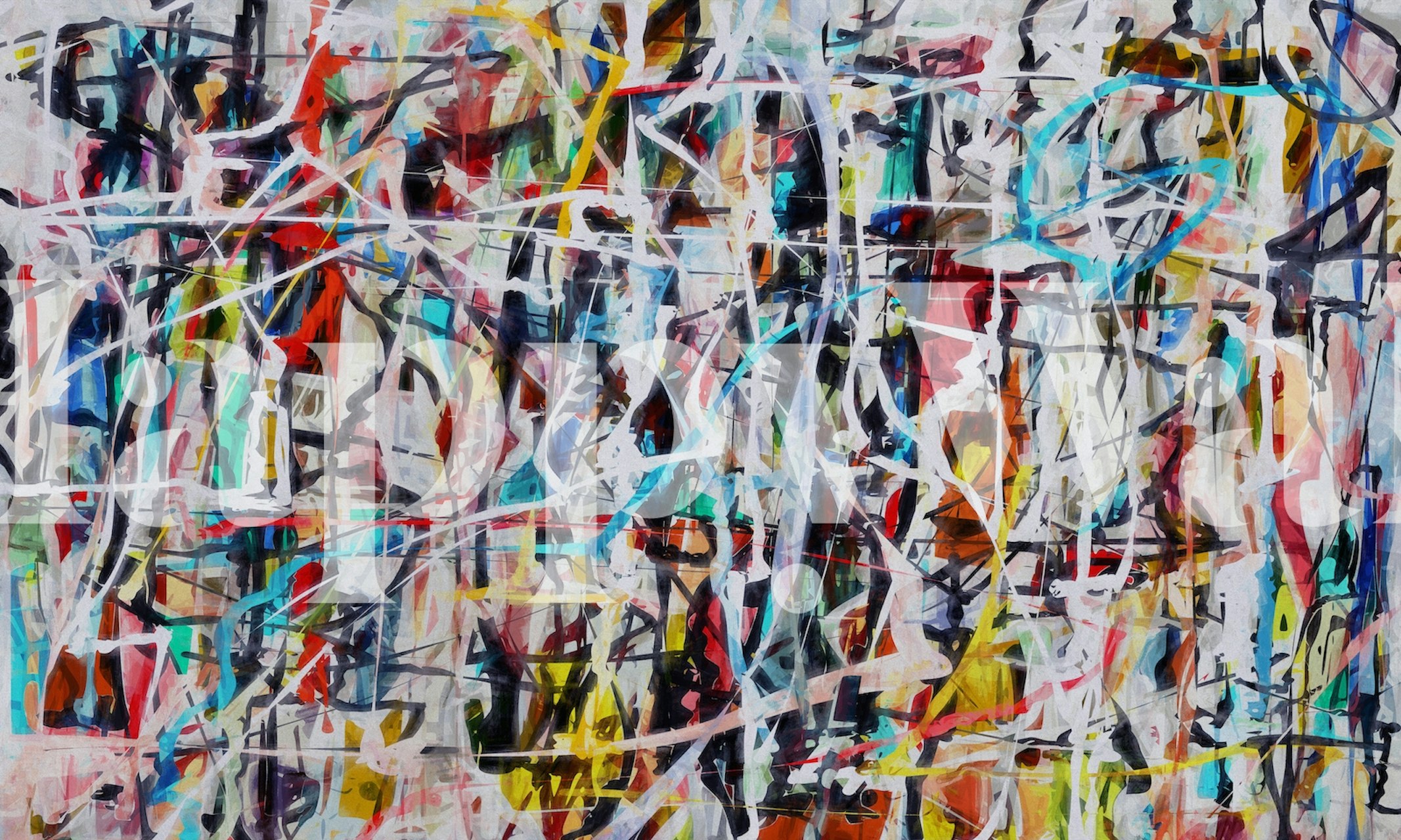 Colorful abstract pattern with dynamic brush strokes wallpaper