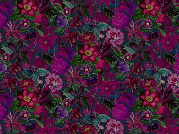 Burgundy Pink Jungle Flowers