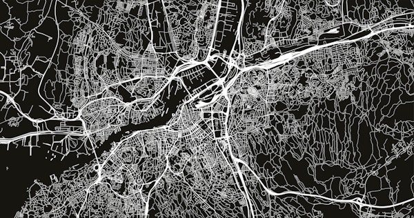 Gothenburg map black