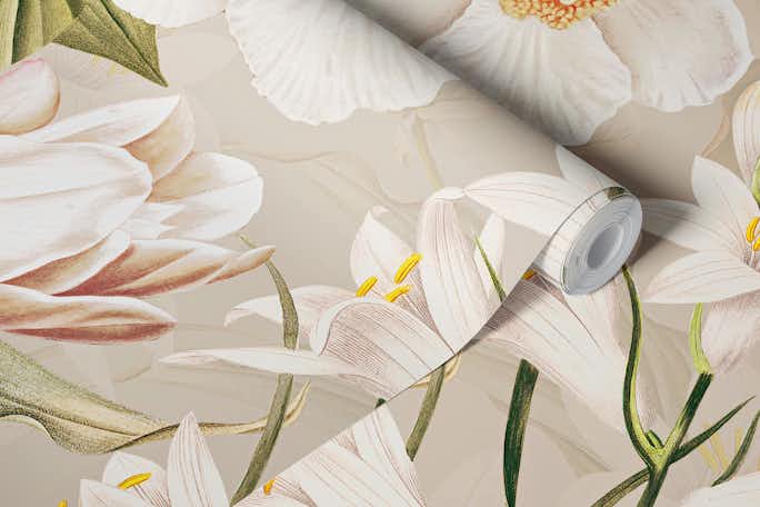 Exotic Camellia Gardenwallpaper roll