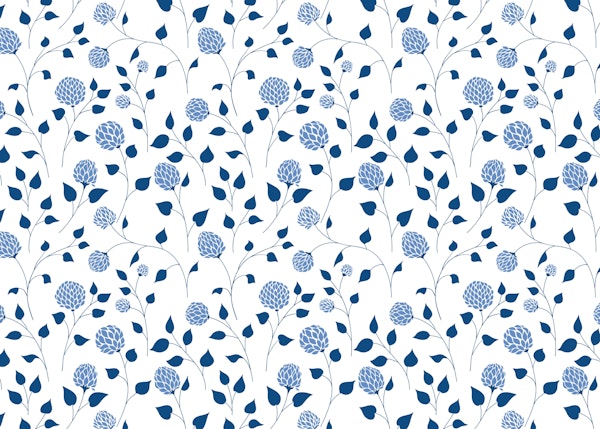 Doodle blue flowers