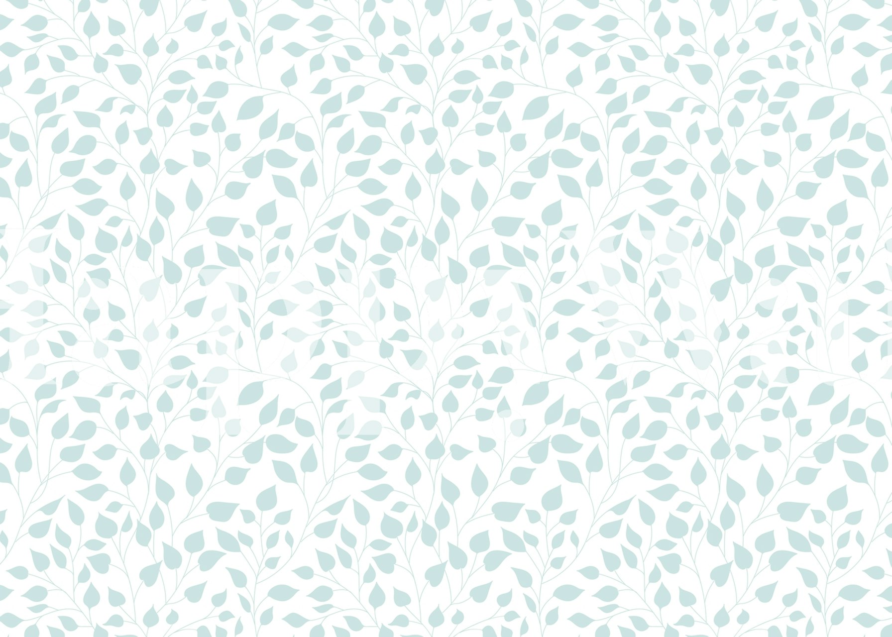 Greenish blue leaves and branches patterned wallpaper