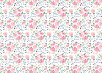 Waterclor florals on blue behang