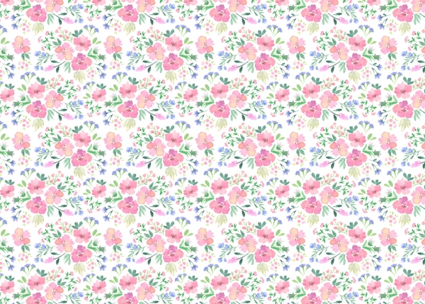 Waterclor florals on blue