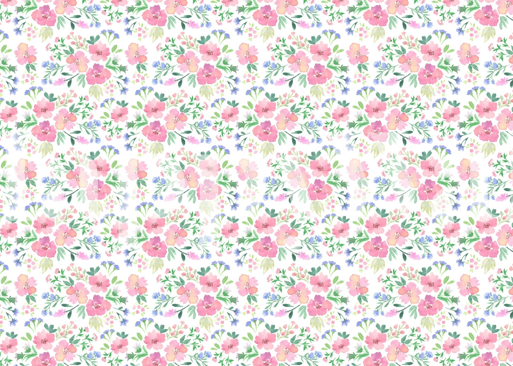 Watercolor florals on blue u sobi