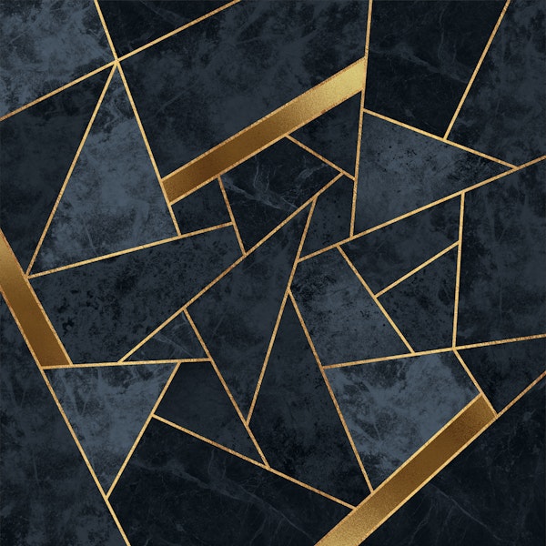 Soft Blue and Gold Mosaic