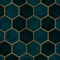 Dark Teal Hexagons Pattern ταπετσαρία