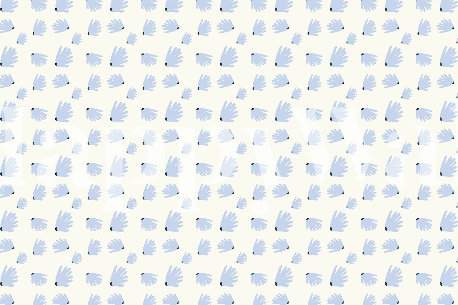 Patrón floral azul en una habitación