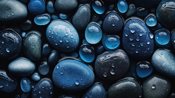 Blue Pebbles At The Beach