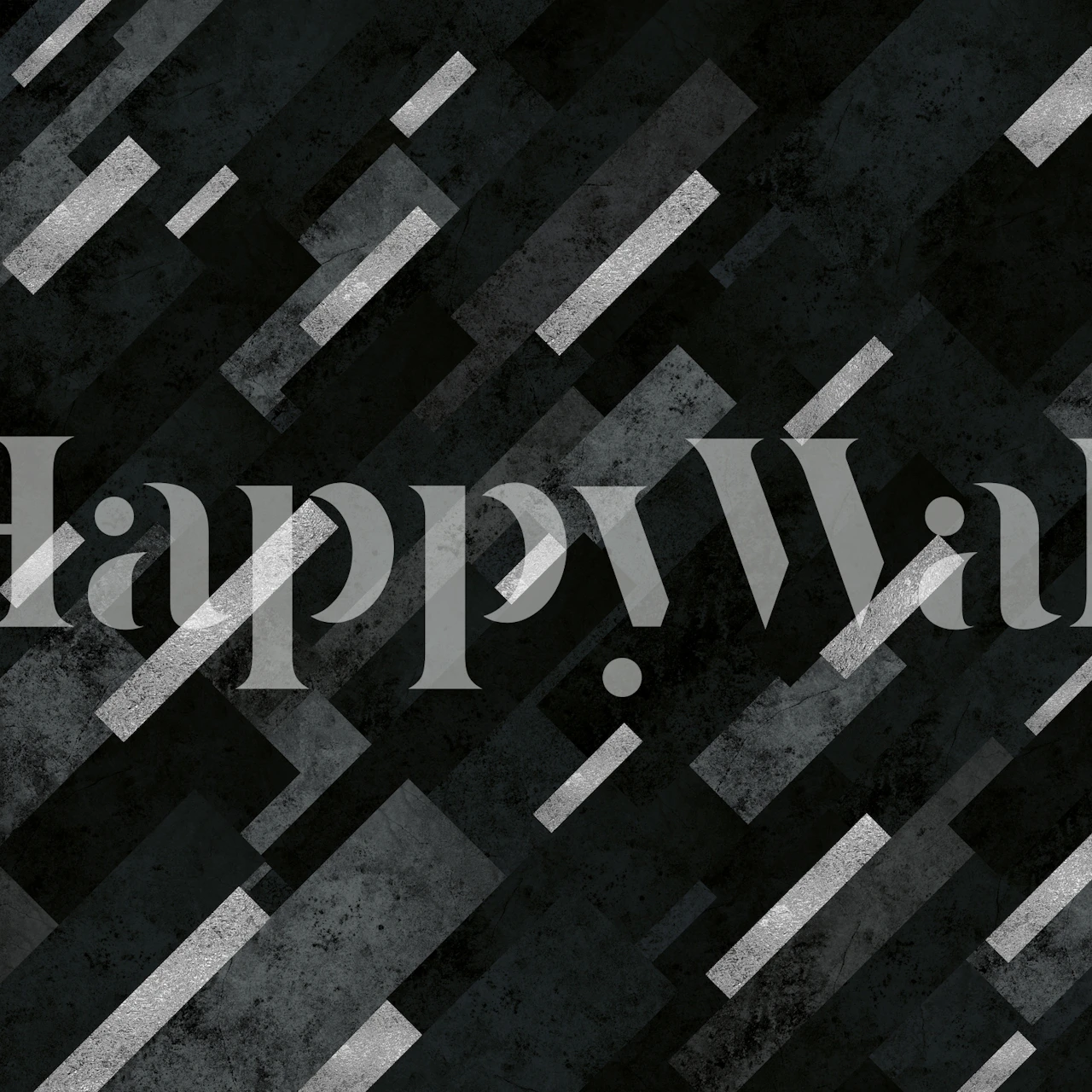 Abstract grey charcoal layered geometric pattern wall mural