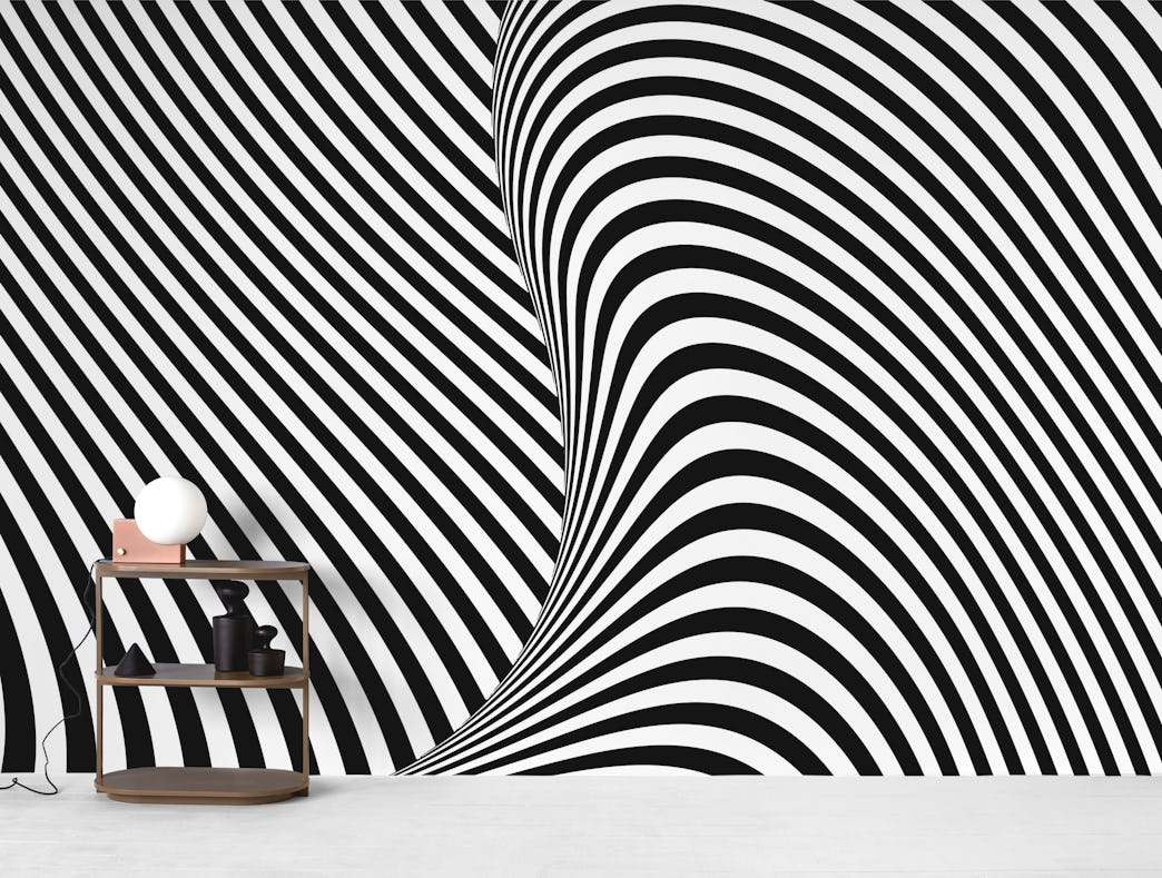 Buy Black And White Op Art Wall Mural Free Shipping At Happywall