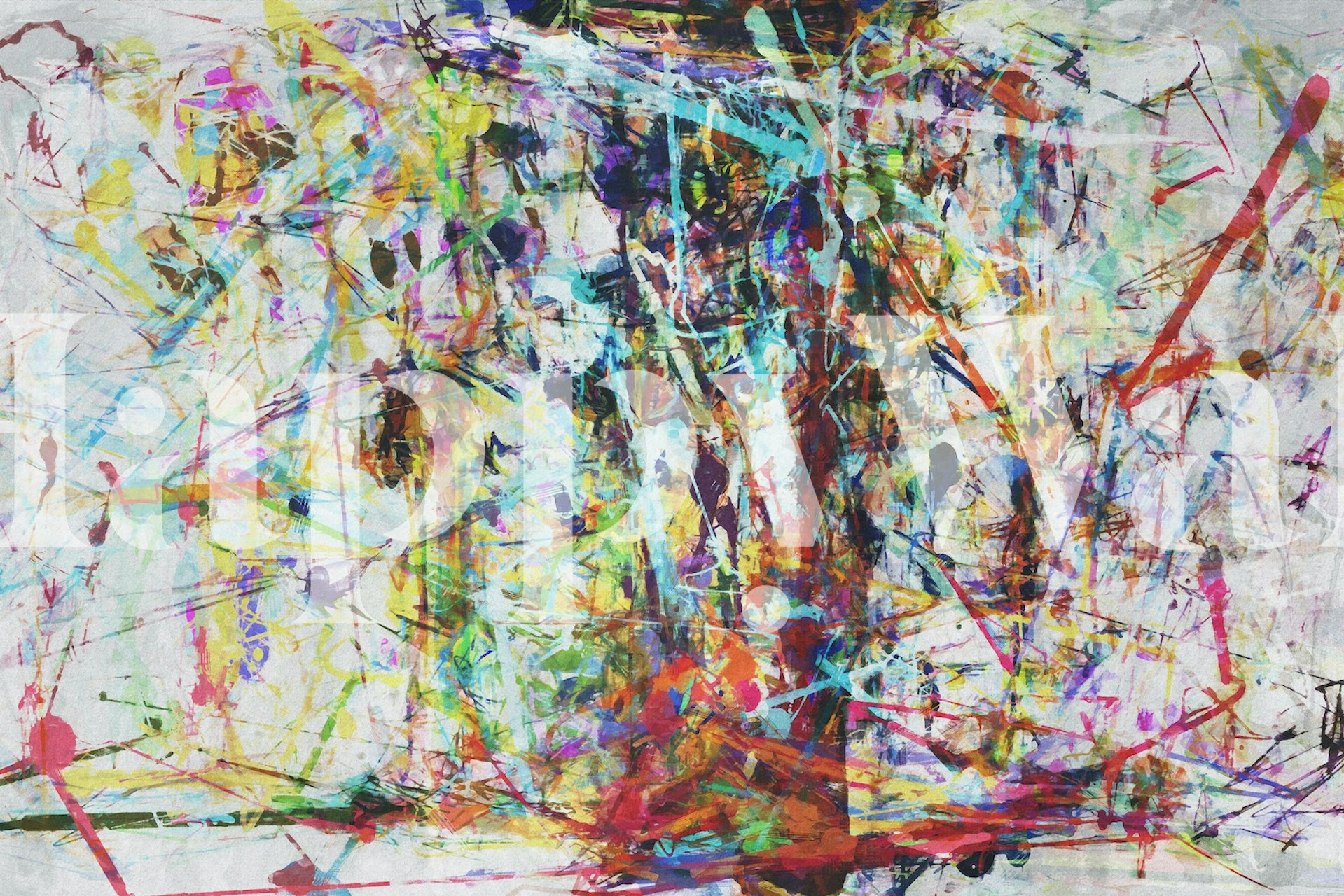 Carta da parati astratta colorata in una stanza