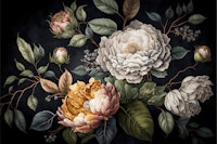 Moody Baroque Large Floral II wallpaper
