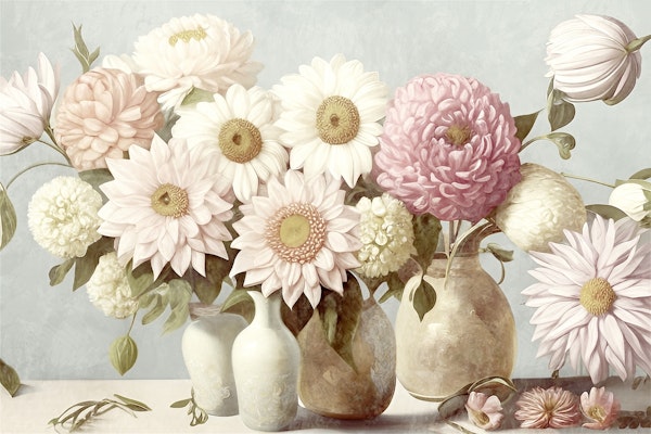 vintage summer flowers pastel