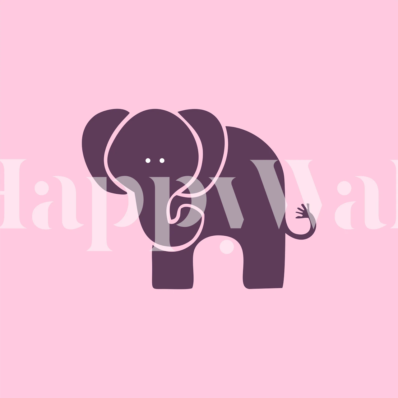 Baby Pink Elephant behang in een kamer