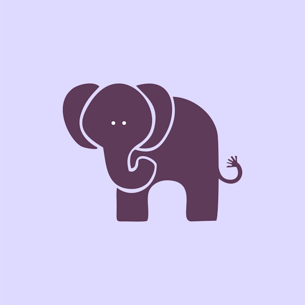 Pastel Lilac Elephant Print