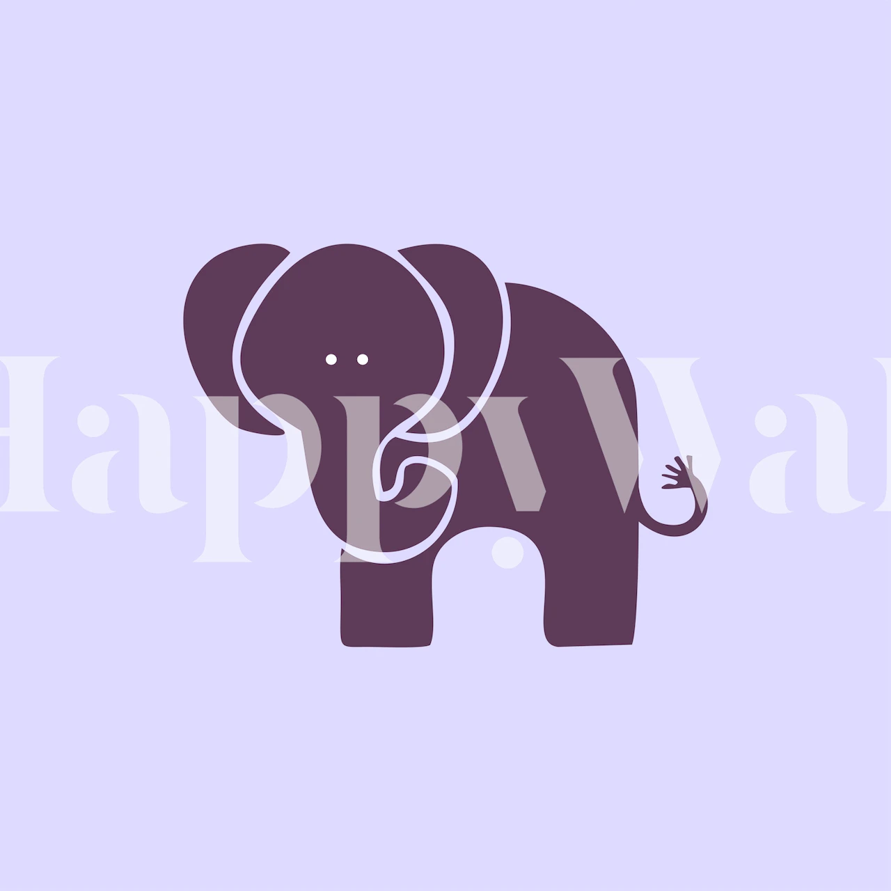 Pastel lilac elephant print wallpaper
