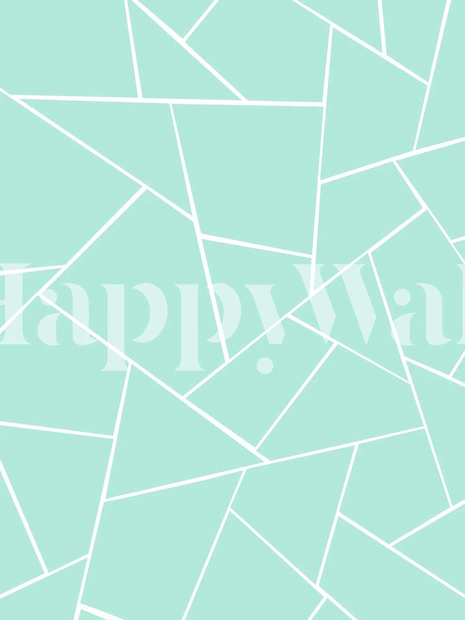 Mint geometric shapes with white lines on wallpaper