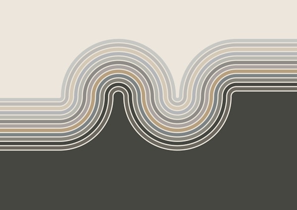 Retro Curvy Lines Neutral Tones