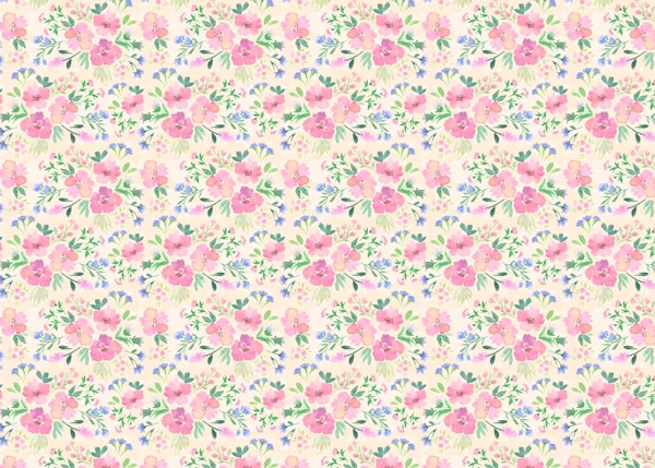 Pink watercolor flowers 3