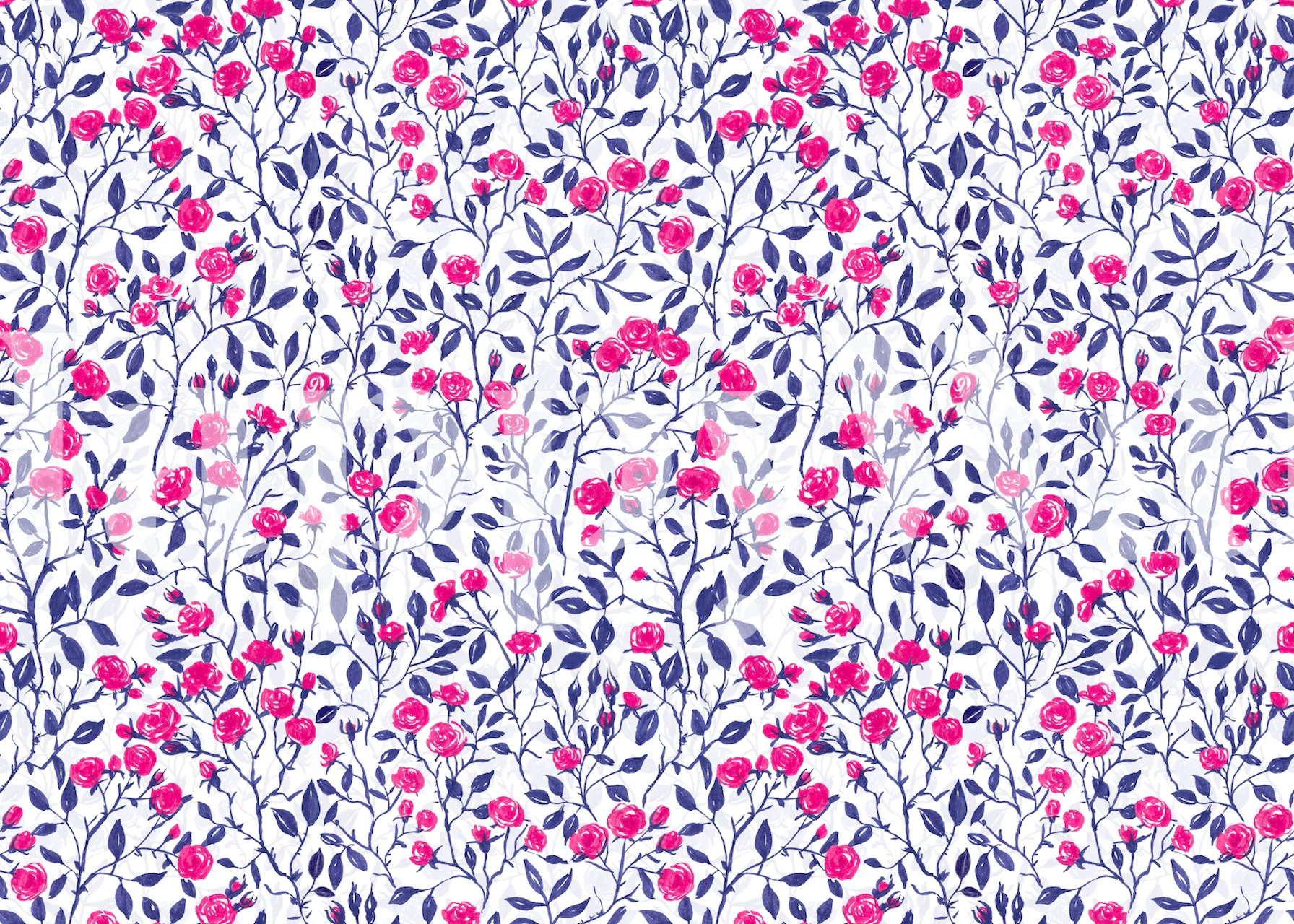 Papel de parede Red rose bush em um quarto