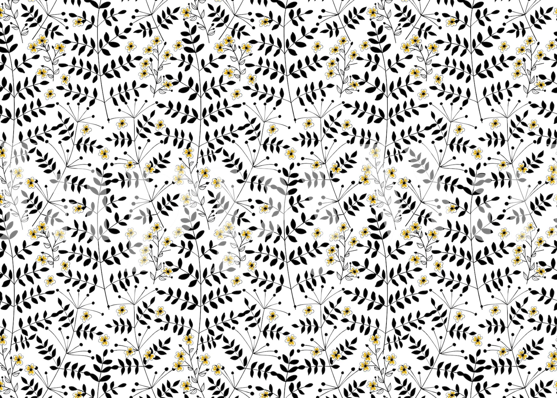 Branches with flowers wallpaper in a room