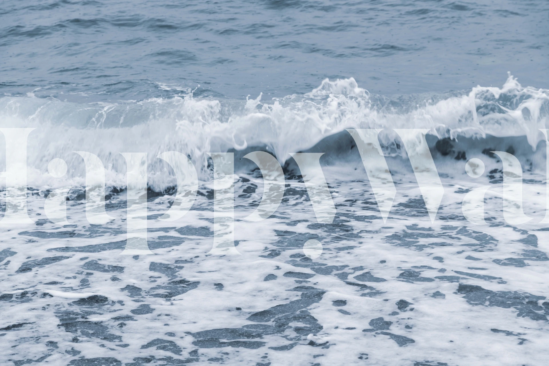 Ocean wave pattern in blue and white colors wall mural