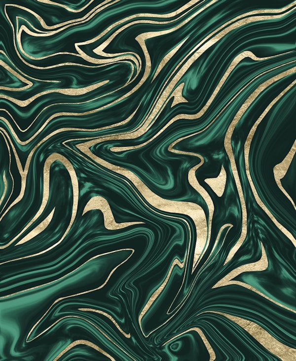 Green Black Gold Marble 1