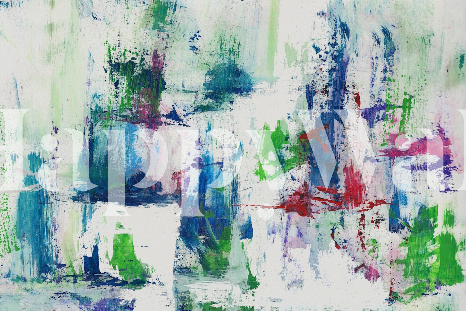 Papel de parede colorido de Brush Strokes em um quarto