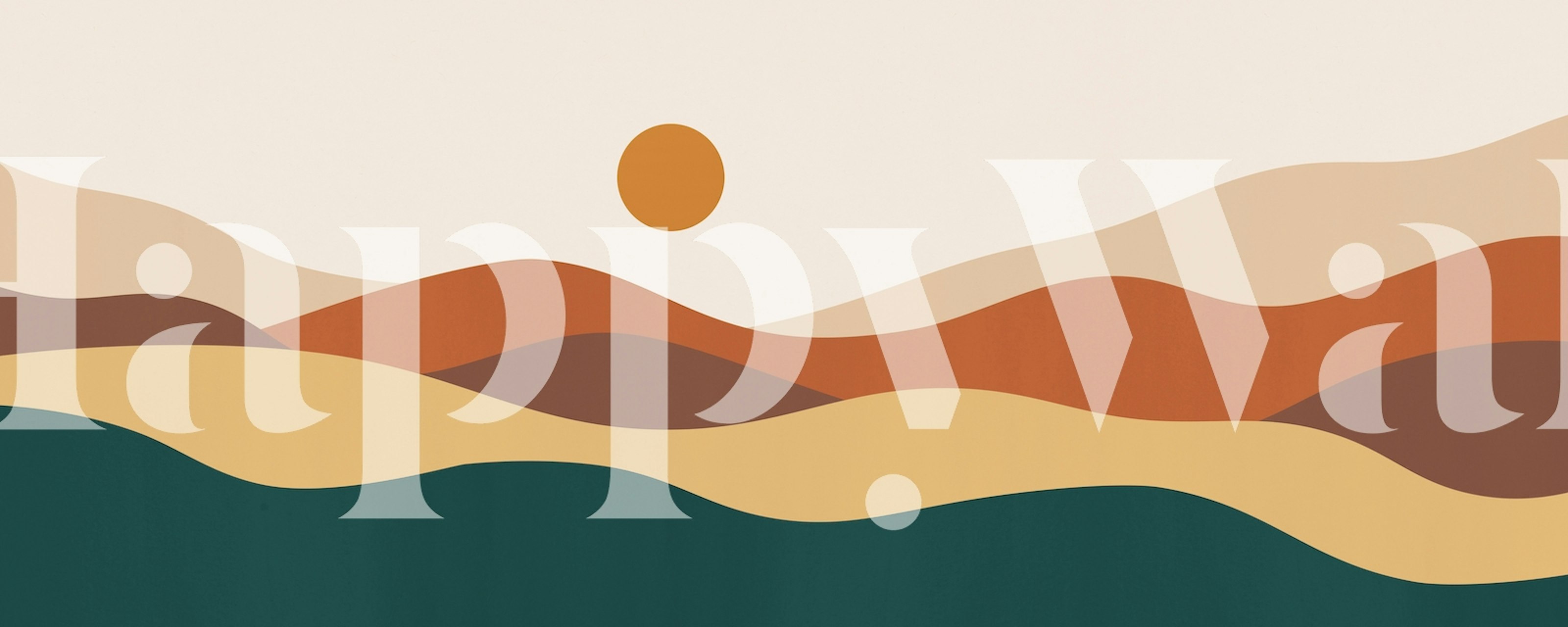 Ταπετσαρία Watercolor landscape σε ένα δωμάτιο