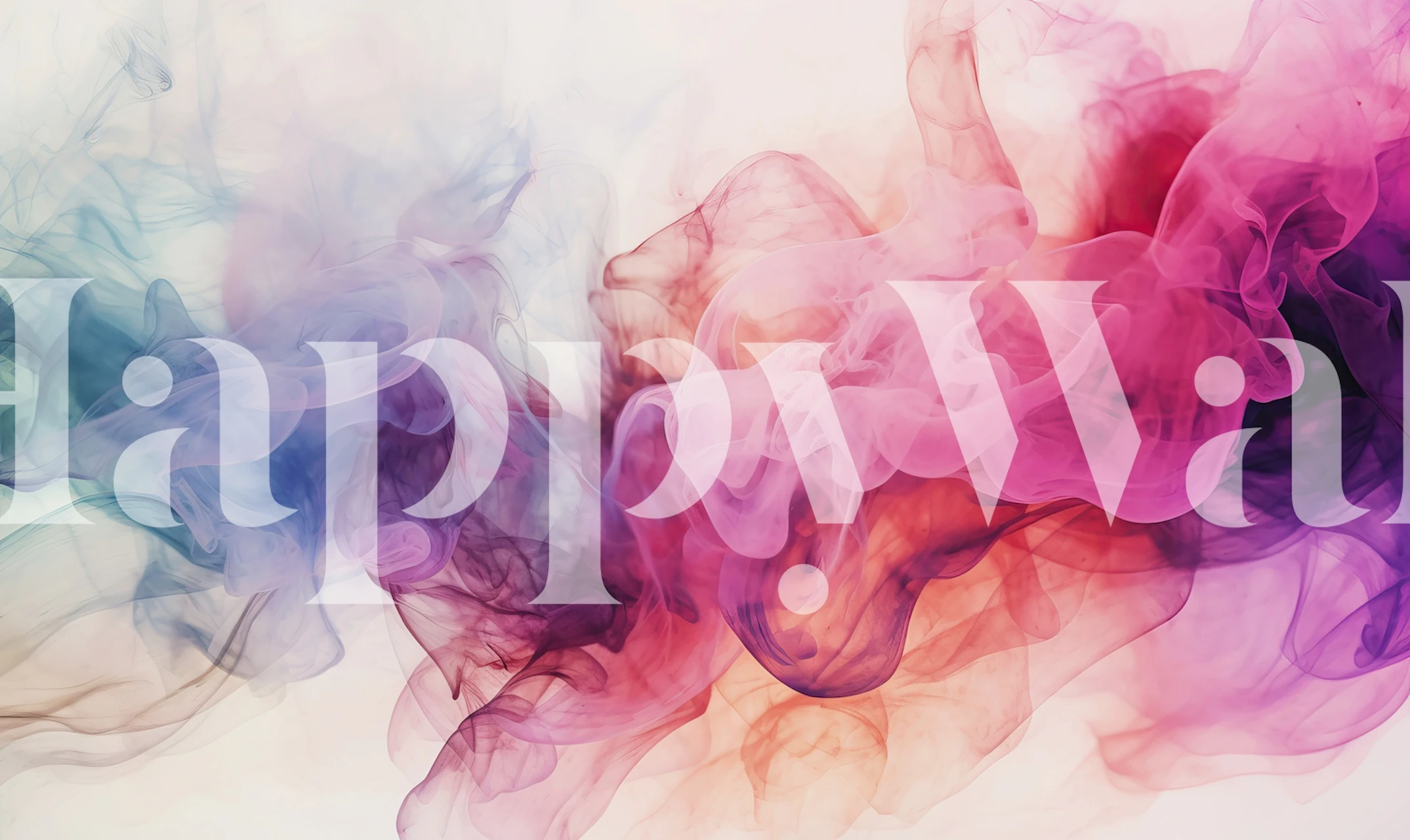 Abstract vibrant pink and blue smoke swirls wall mural