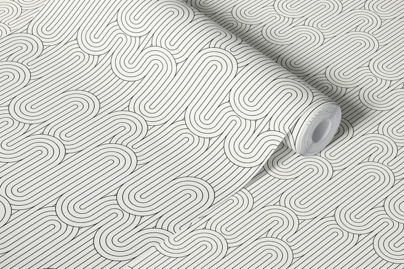 Thin curvy lines wallpaper roll