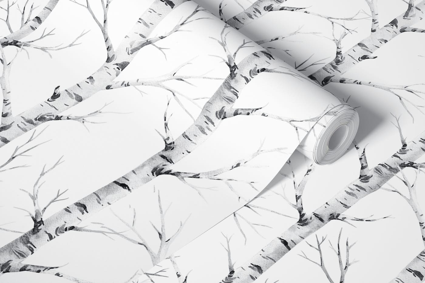 Birch trees forest wallpaper roll