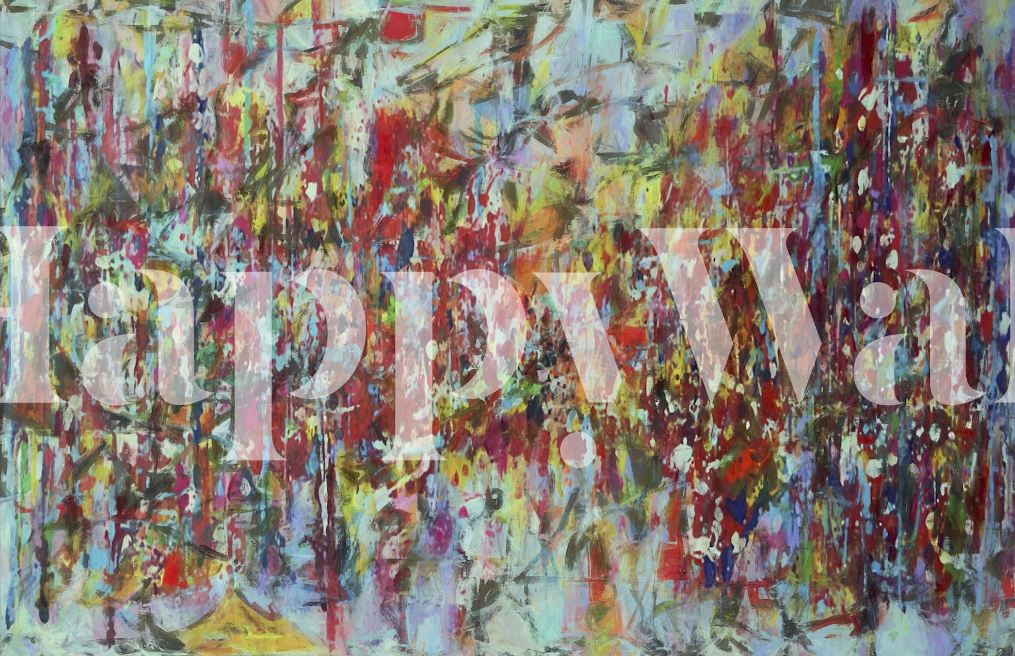 Colorful abstract brushstroke design in various hues wallpaper