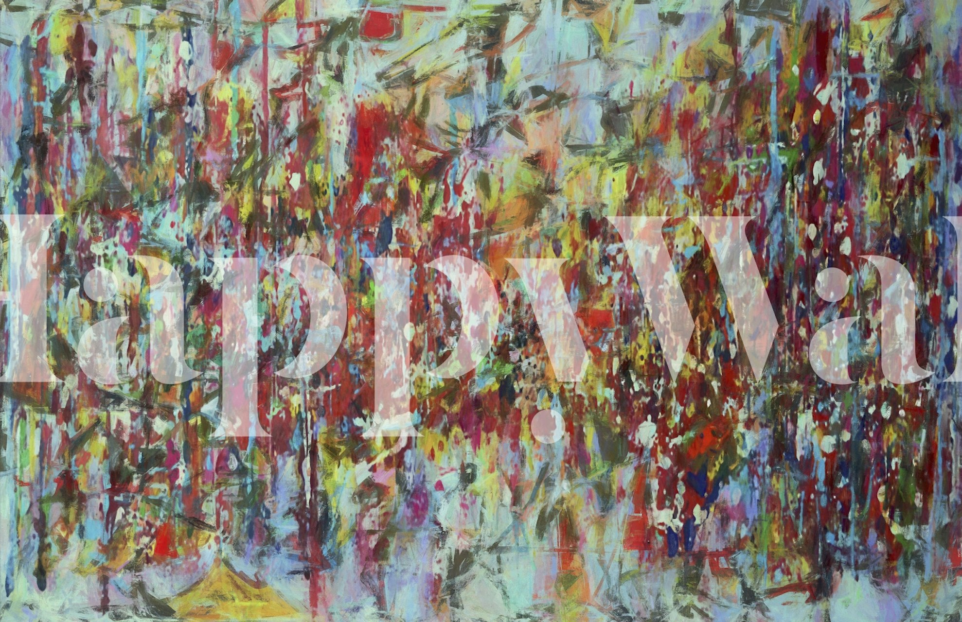 Colorful abstract brushstroke design in various hues wallpaper