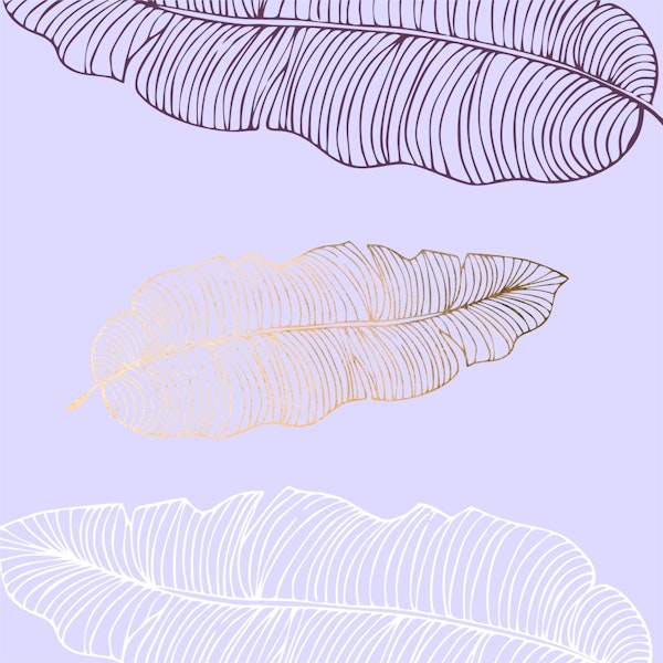 Pastel Lavender Palm Leaves
