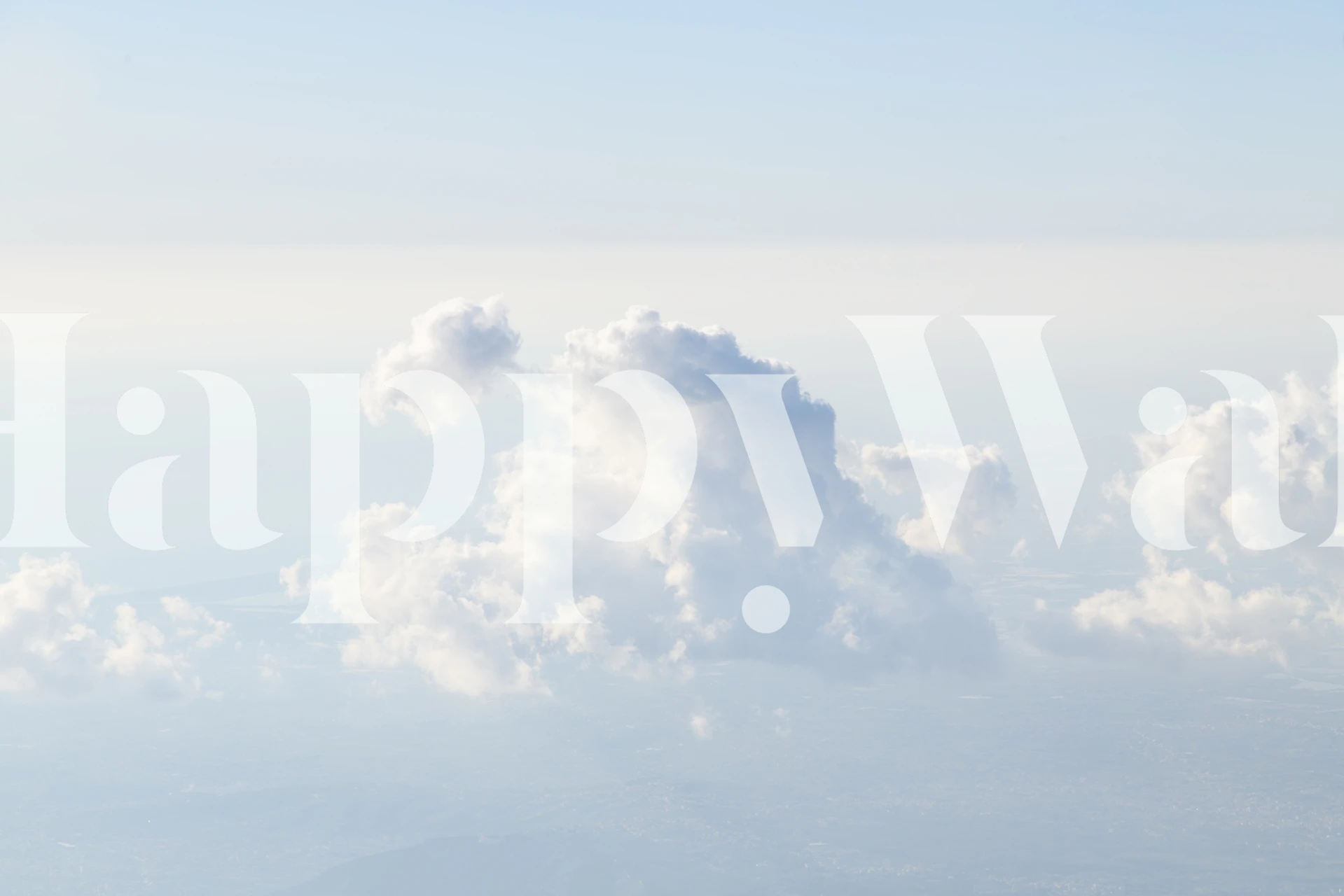 Clouds wallpaper in a serene room