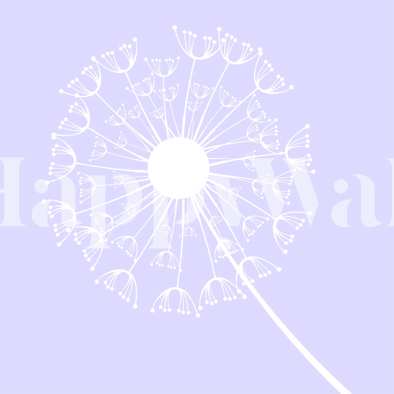 Pastel Violet Dandelion Flower Wall Mural