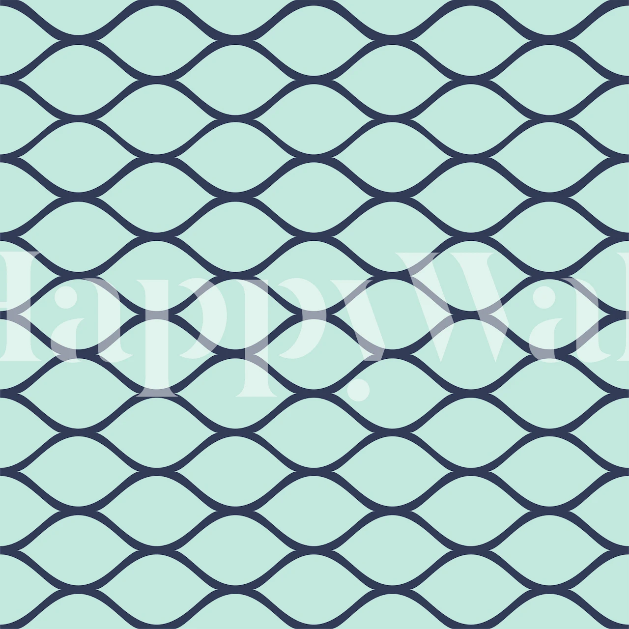 Mint Green Ogee Pattern Wall Mural for a calming and stylish interior