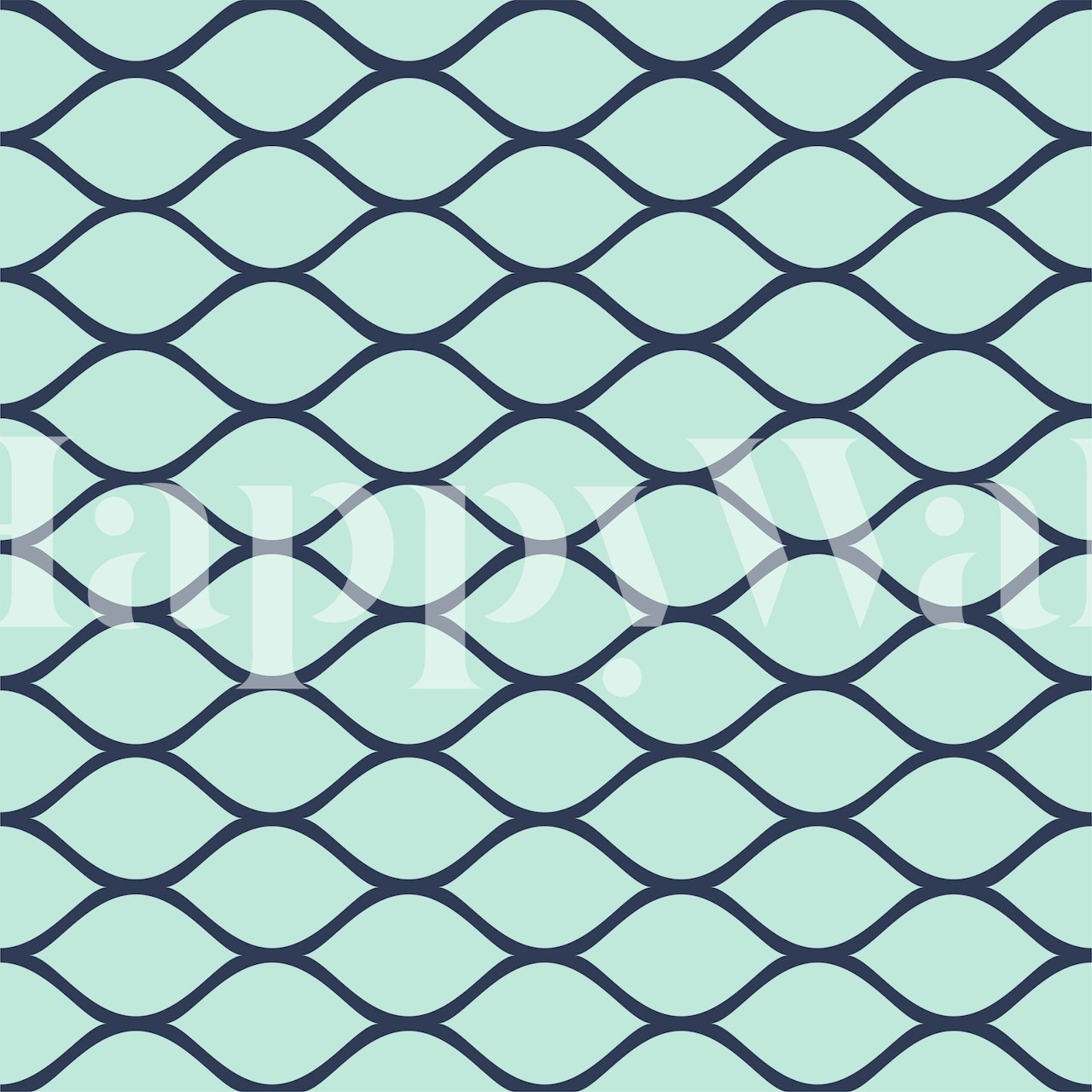 Mint Green Ogee Pattern Wall Mural for a calming and stylish interior