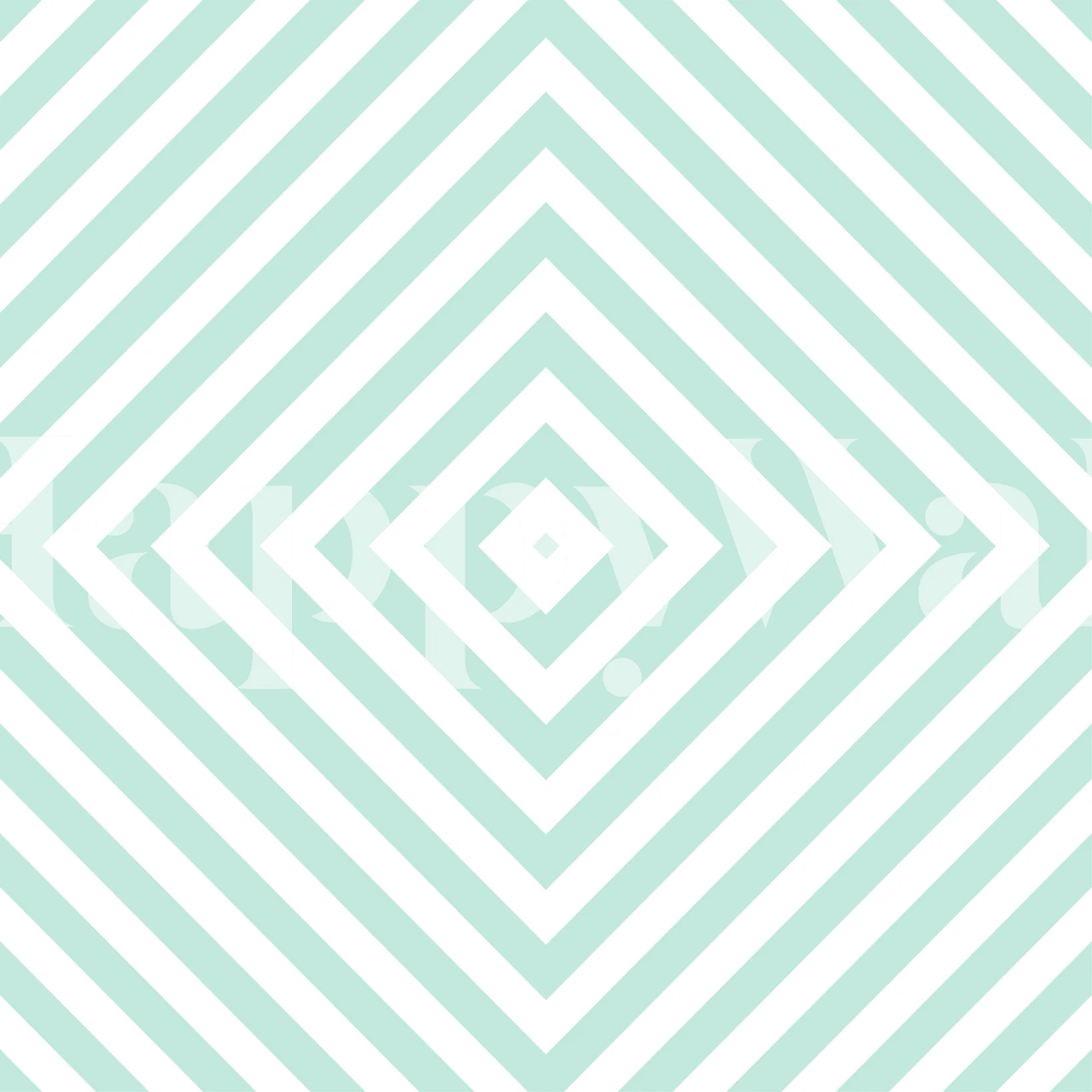 Pastel mint and white squares wallpaper in a room