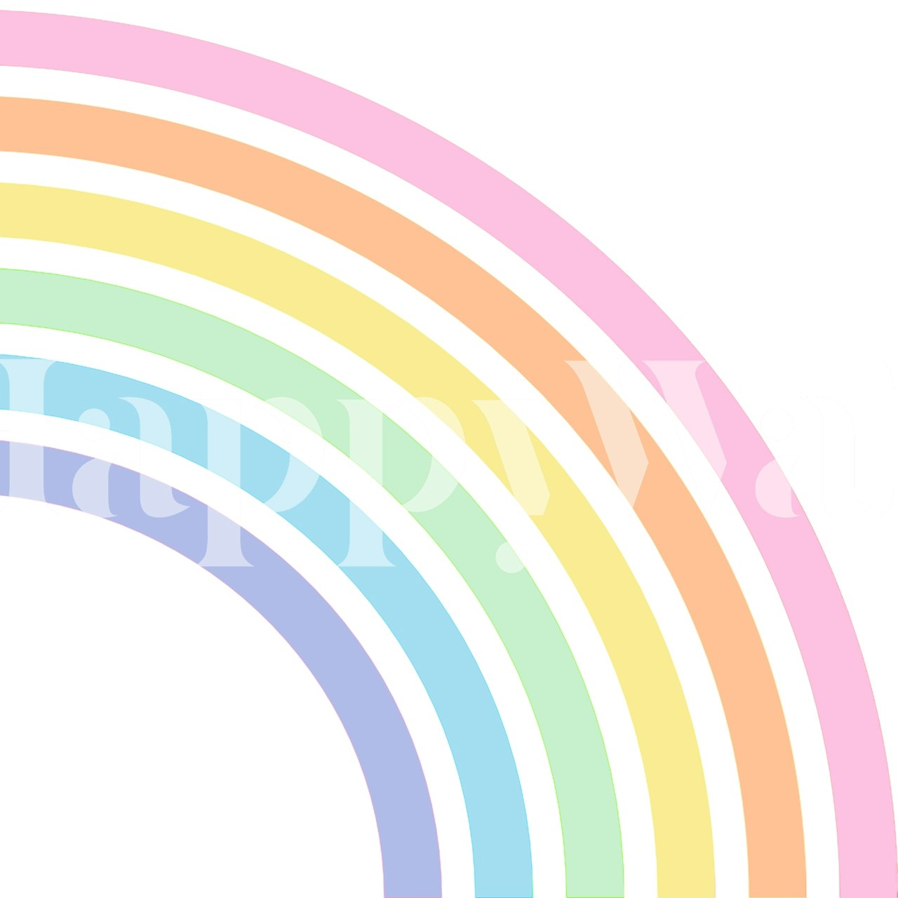 Απαλη τοιχογραφία σε παστέλ Half-Rainbow με επικαλυπτόμενους ημιτόνους σε απαλά χρώματα