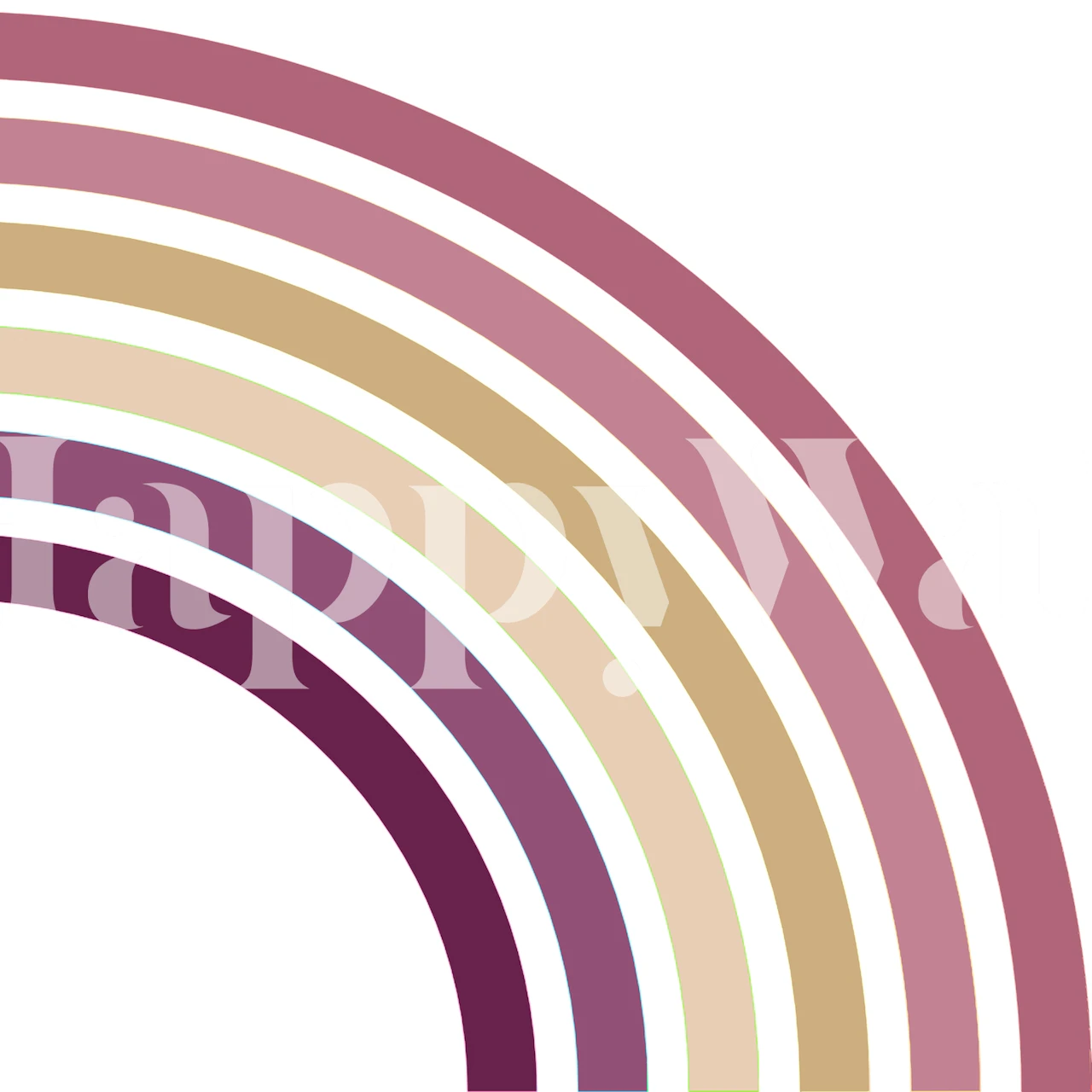 Vintage Half-Rainbow in muted tones wallpaper