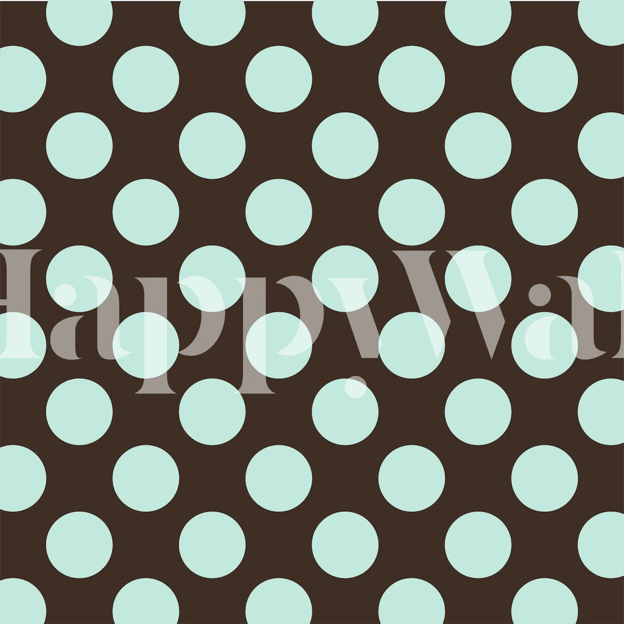 Tapeta Dark Chocolate Mint Polka Dots w pokoju