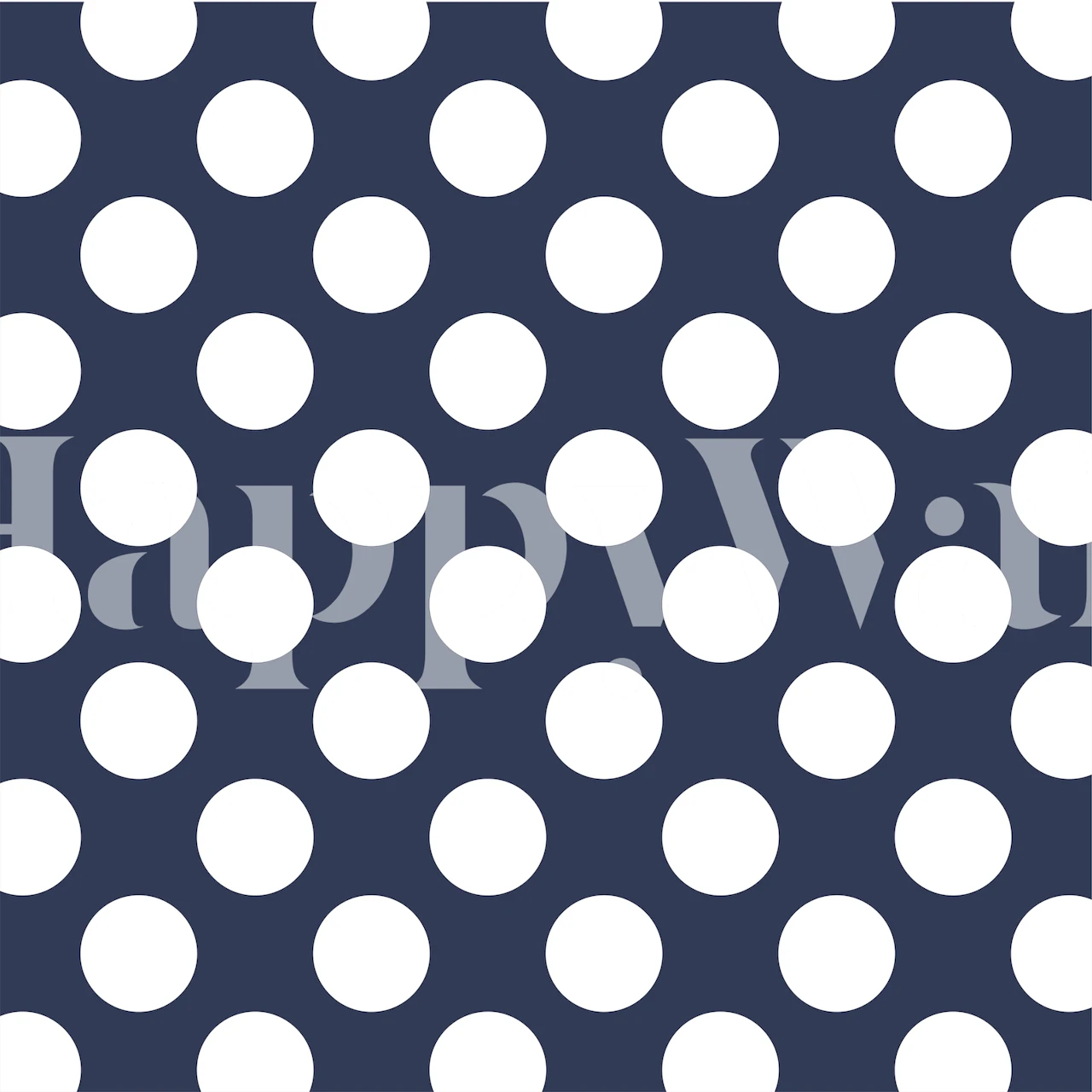 Dark blue background with white polka dots wallpaper