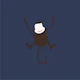 Indigo Blue Monkey Art