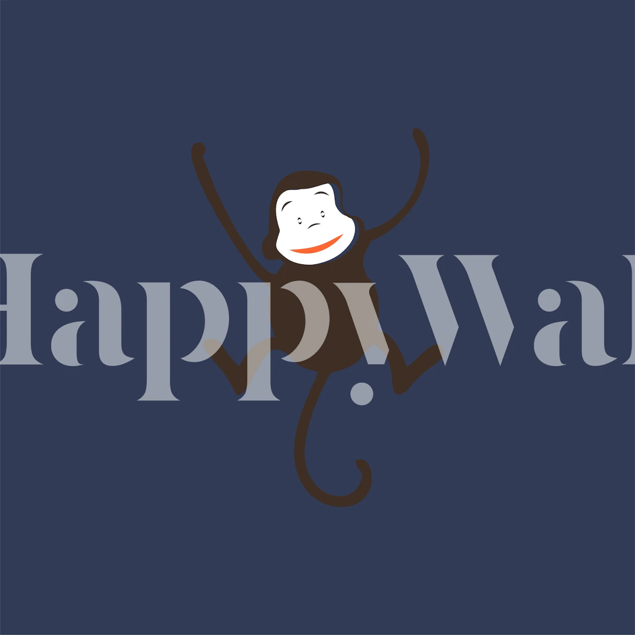 Indigo blue monkey character on dark blue background wallpaper