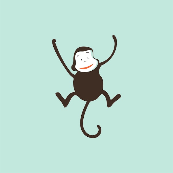 Mint Green Monkey Print