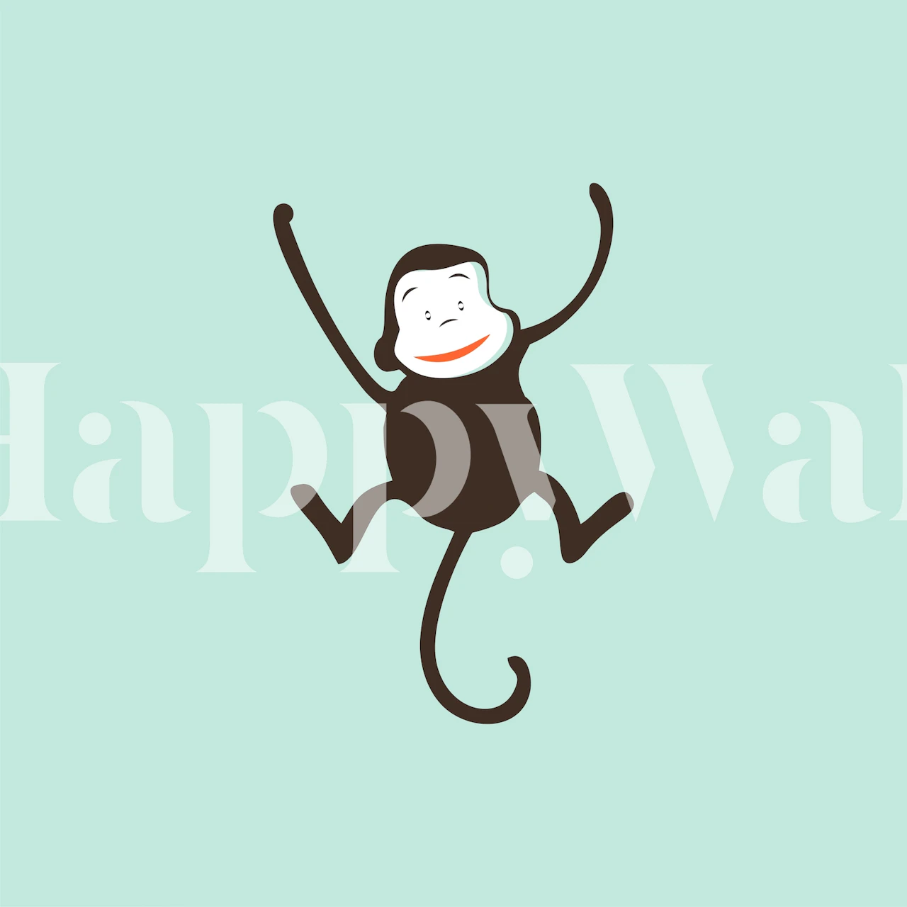 Papier peint Mint Green Monkey Print dans une pièce