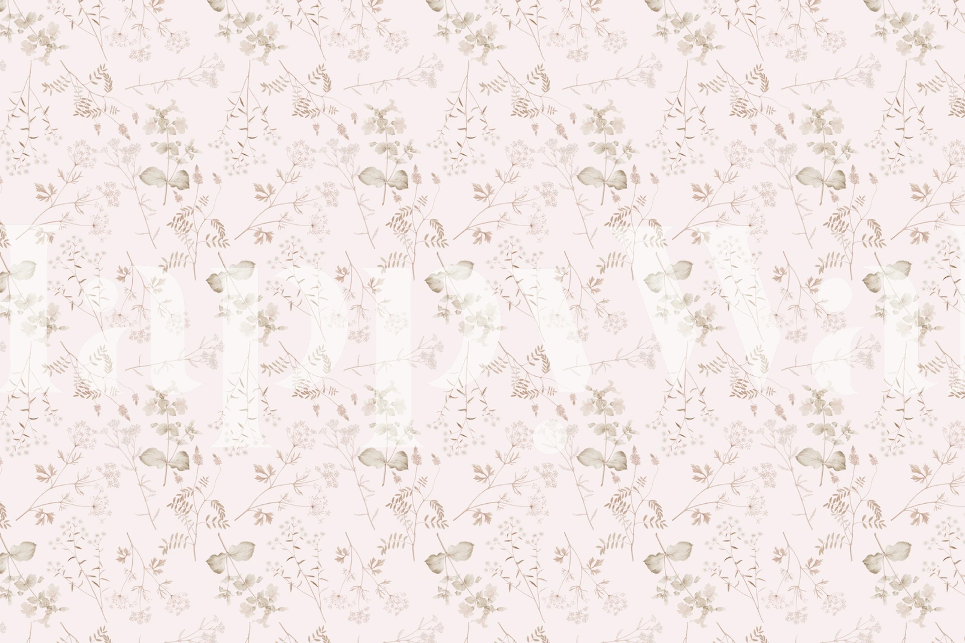 Floral pattern in blush pink and beige tones wallpaper